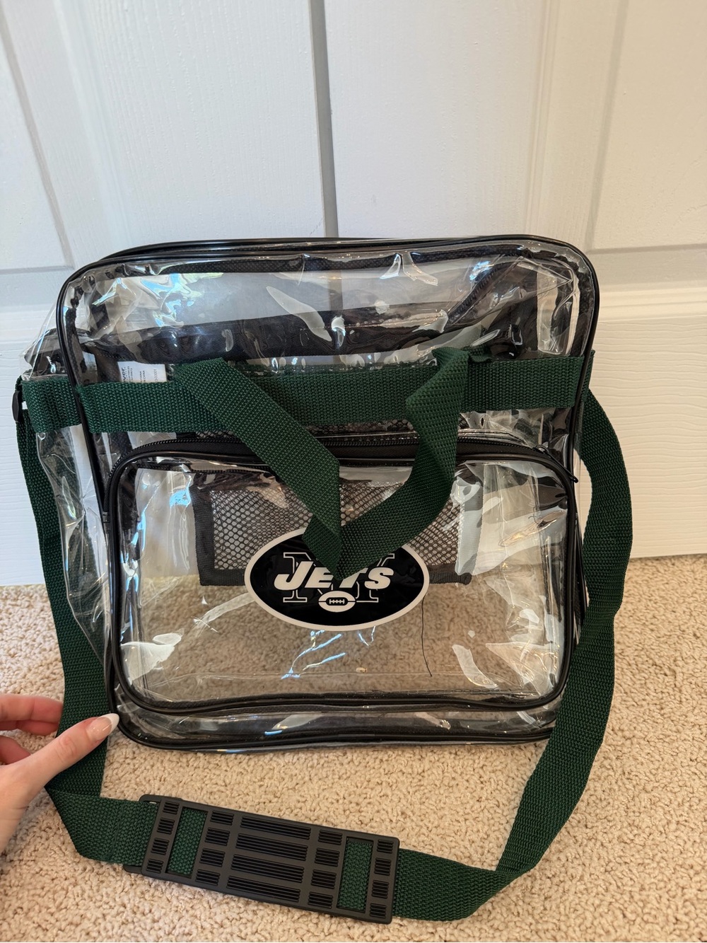 New York Jets Clear Stadium Bag NFL Approved Crossbody Tote Purse
